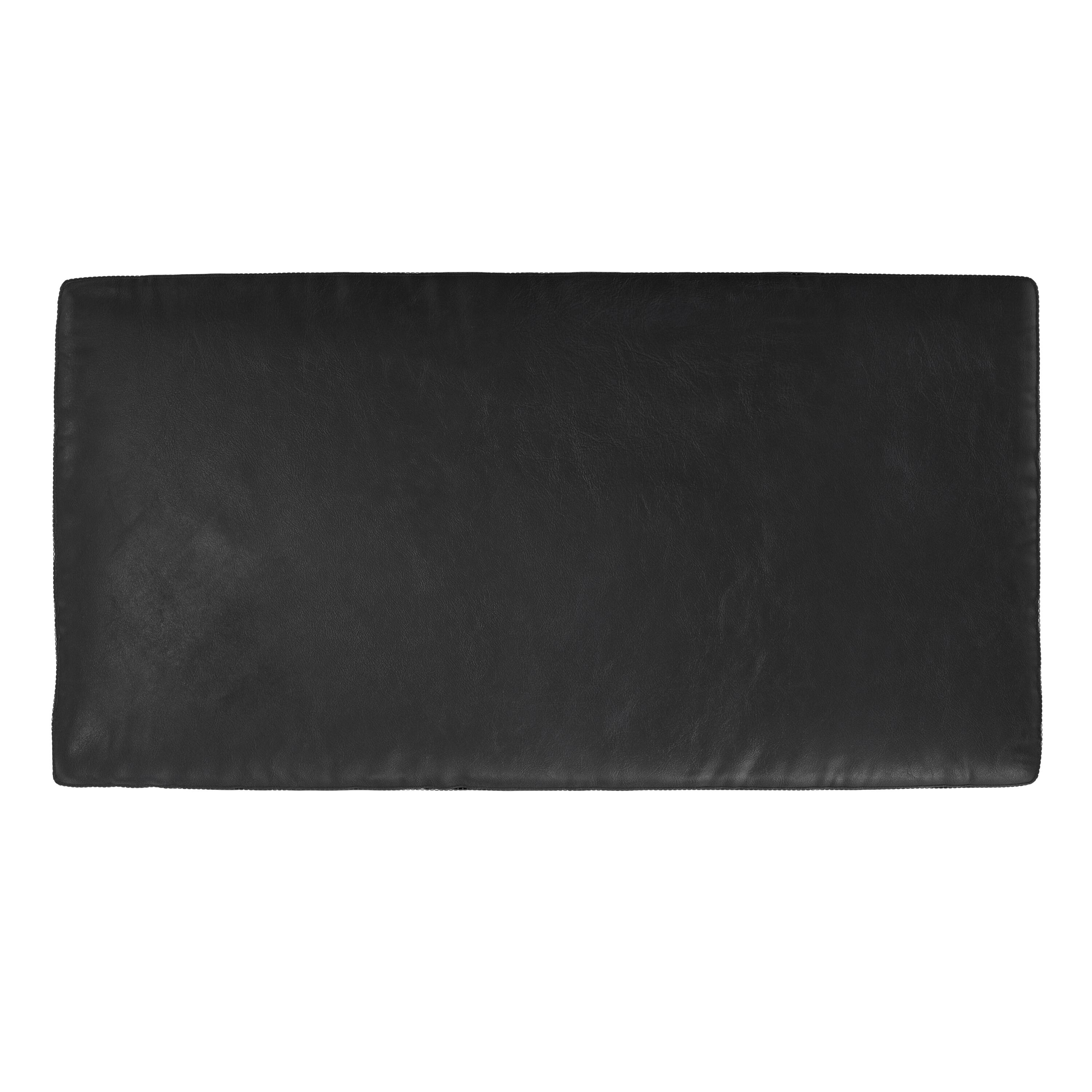 Back. Simpli Home - Simpli Home Morrison Large Rectangular Ottoman in Graphite Grey Genuine Leather - Graphite Grey.