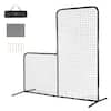 Front. VEVOR - L Screen Baseball for Batting Cage, 7x7 ft Baseball Softball Safety Screen, Body Protector Portable Batting Screen - Black.