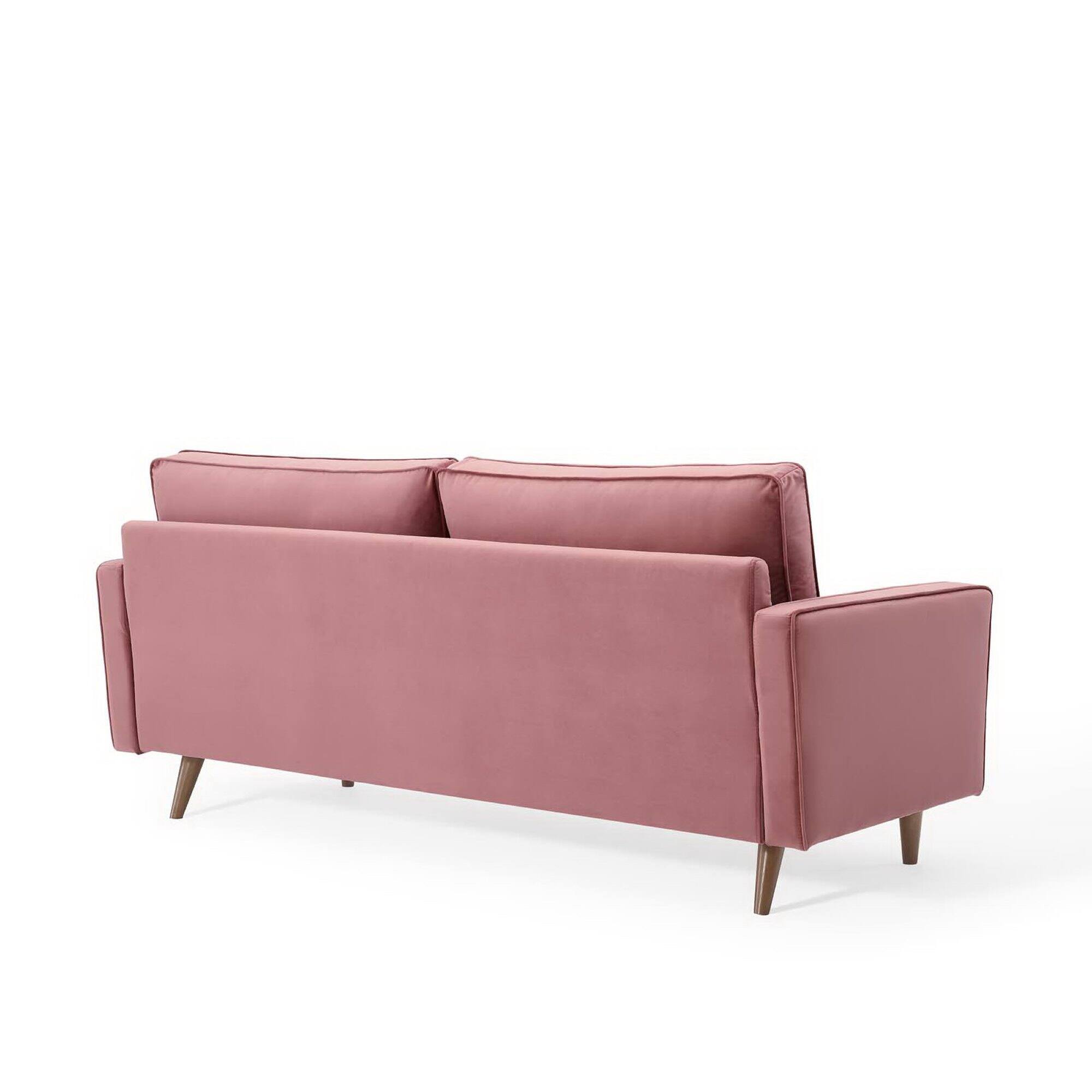 Alt View 1. Modway - Valour Performance Velvet Sofa by Modway - Red.