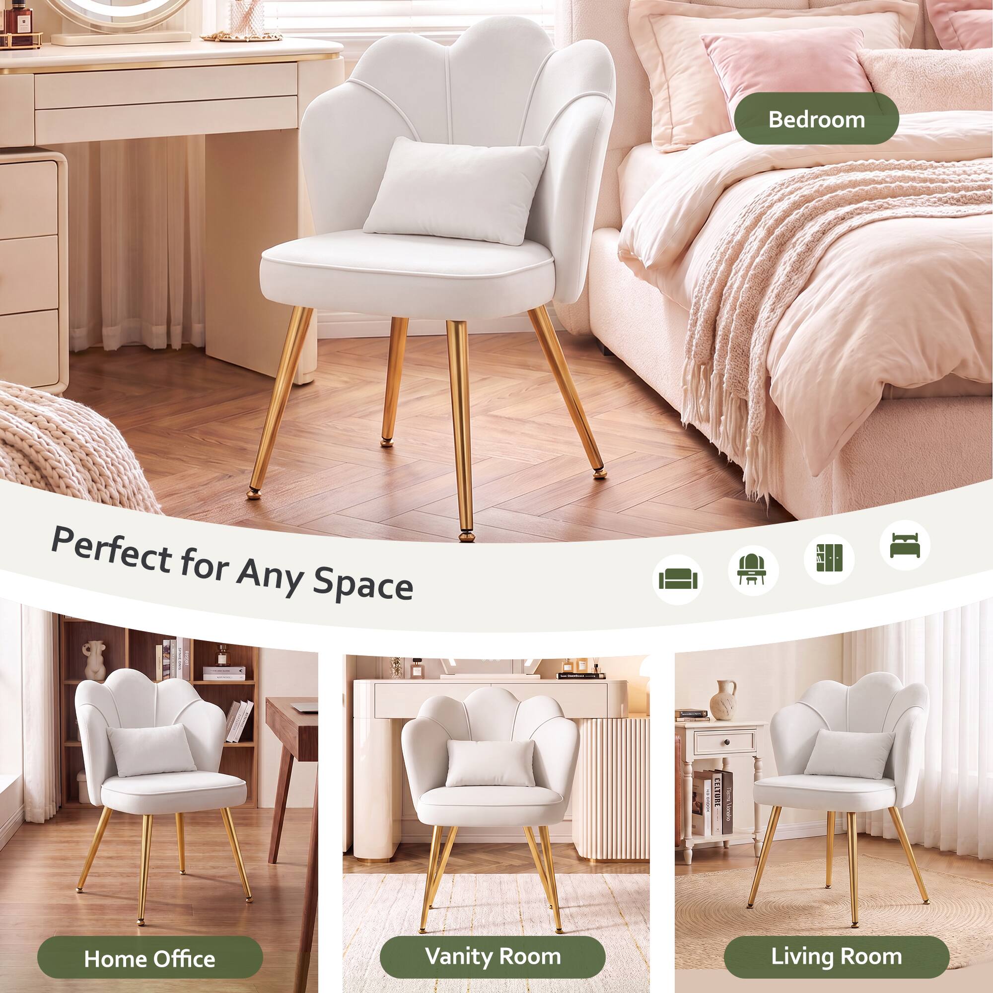 Bedroom  
Perfect for Any Space  
REL  
Home Office  
Vanity Room  
Living Room