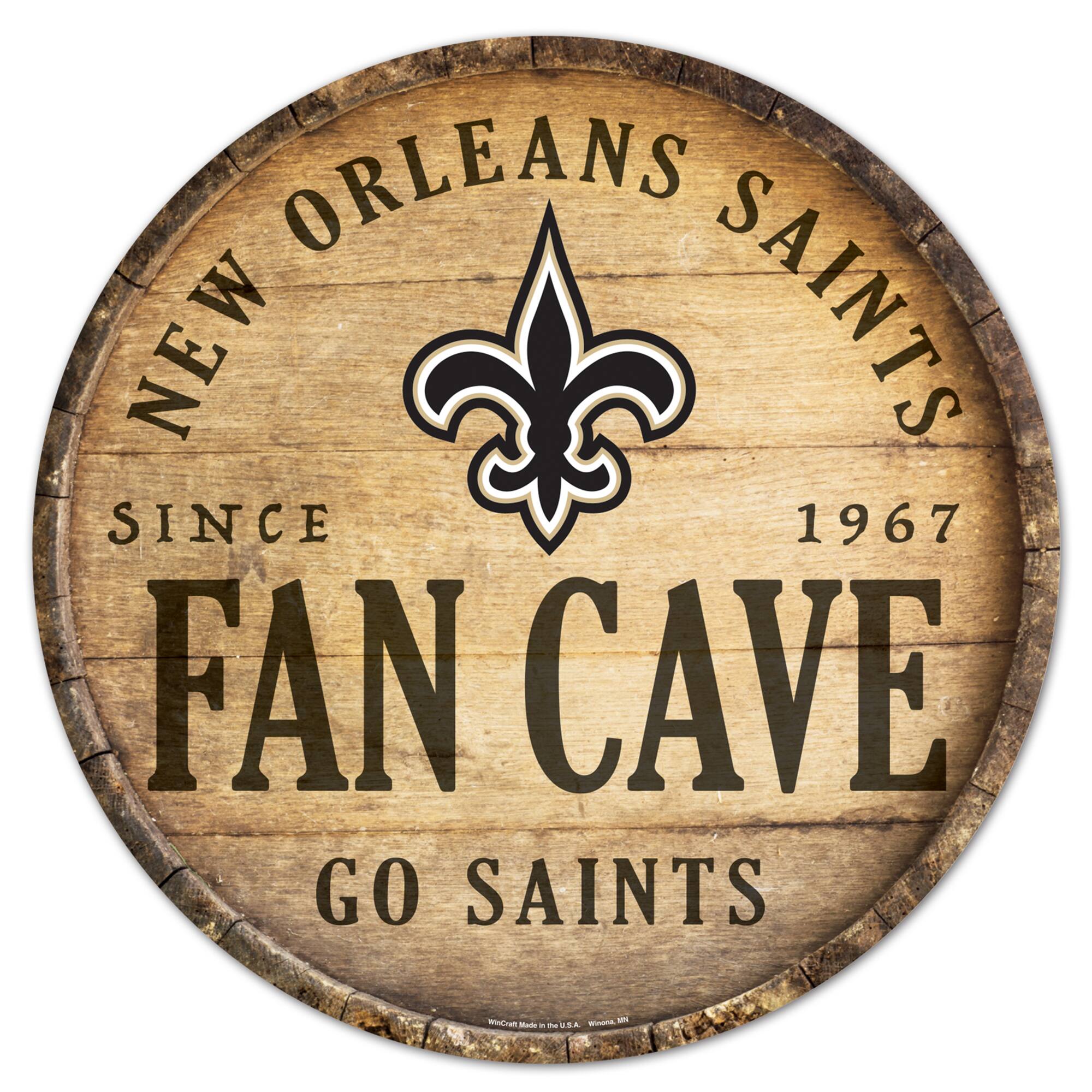 New Orleans Saints 14'' Circular Wood Sign