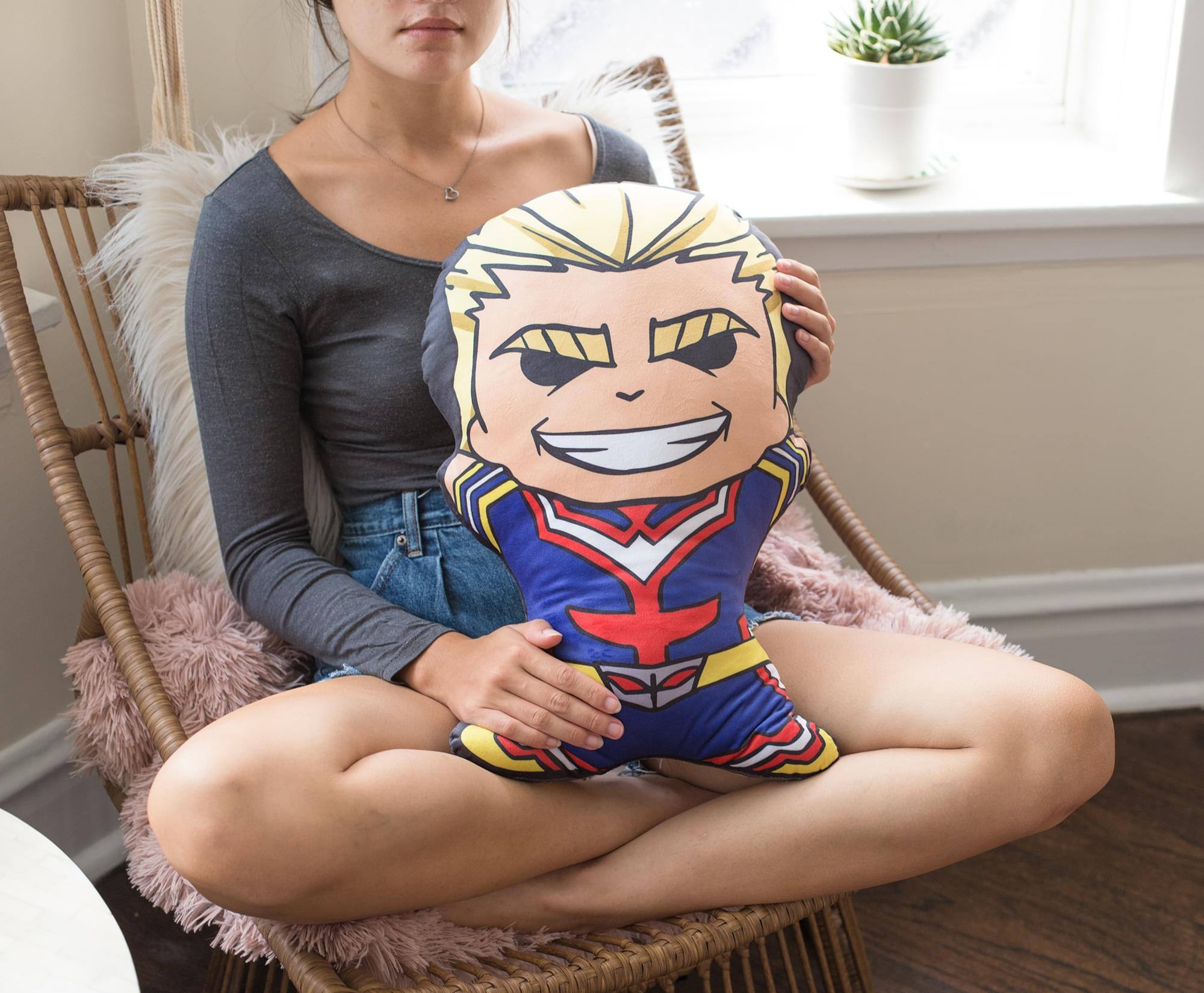 Alt View 2. Surreal Entertainment - My Hero Academia 20 Inch Character Pillow | All Might - Yellow.