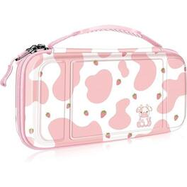 Kitcheniva - Travel Carry Case For Nintendo Switch OLED 2021 And Switch 2017 - Strawberry Cow