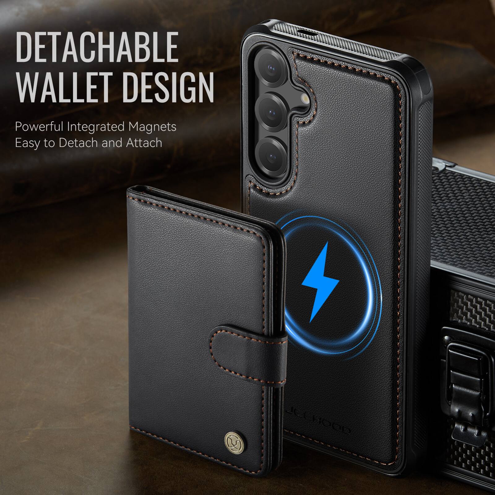 DETACHABLE WALLET DESIGN  
Powerful Integrated Magnets  
Easy to Detach and Attach