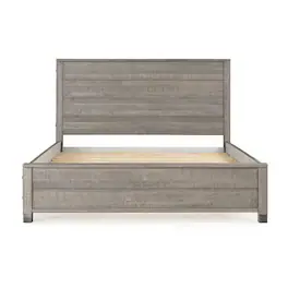 Hivvago - Queen Solid Wooden Platform Bed Frame with Headboard - Gray