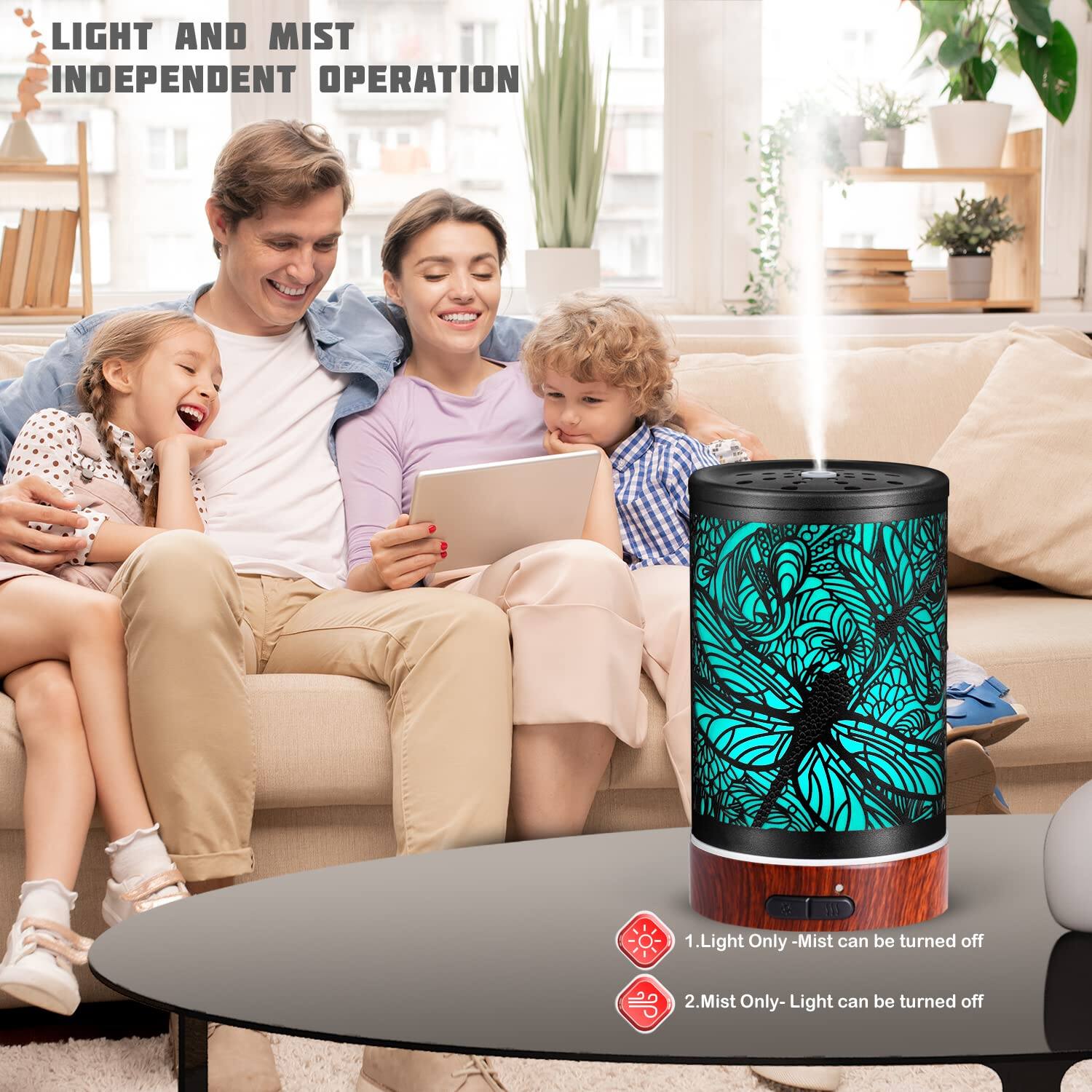 LIGHT AND MIST INDEPENDENT OPERATION

1. Light Only - Mist can be turned off
2. Mist Only - Light can be turned off