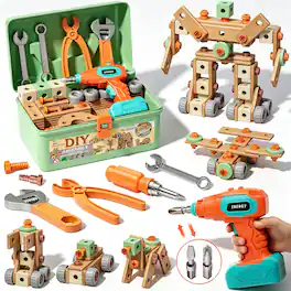 CUTE STONE - 158PCS Kids Tool Set with Toy Drill