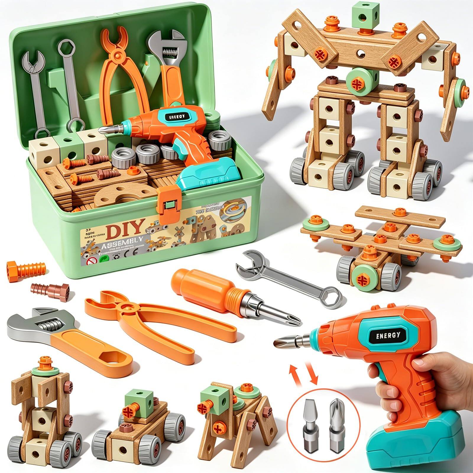 CUTE STONE 158PCS Kids Tool Set with Toy Drill - Best Buy