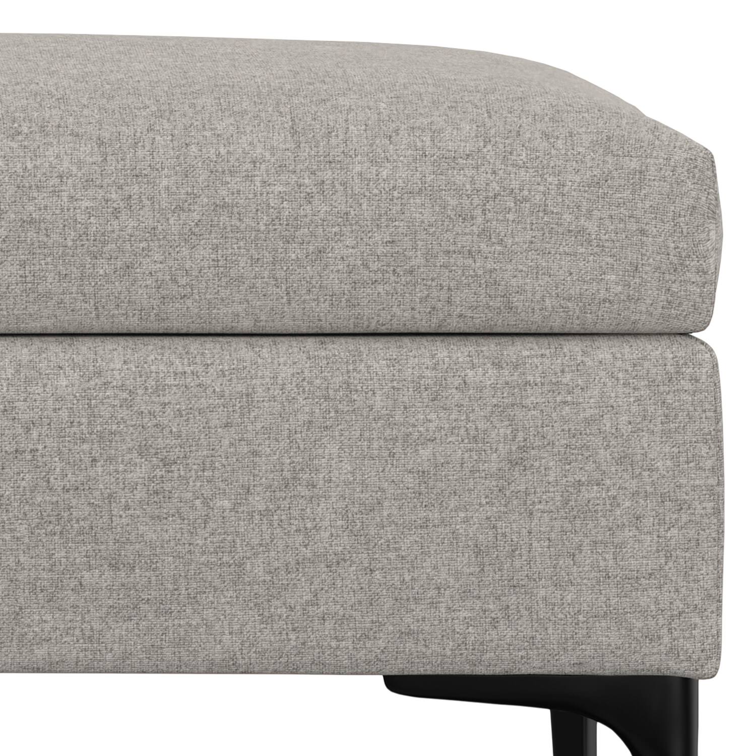 Alt View 6. Simpli Home - Rebecca 36 inch Wide Rectangular Coffee Table Storage Ottoman with Lift Up Lid in Cloud Grey Polyester Linen-Look - Cloud Grey.