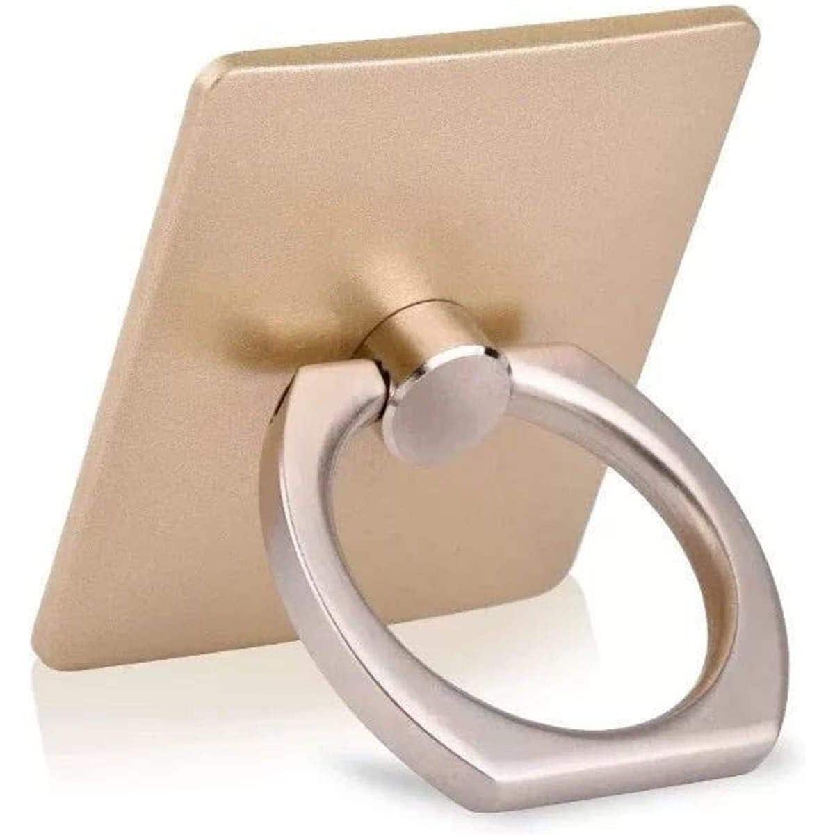 Entronix - Rotating Phone Ring Holder Grip – Universal Adhesive Square Base for Phones & Tablets - Gold