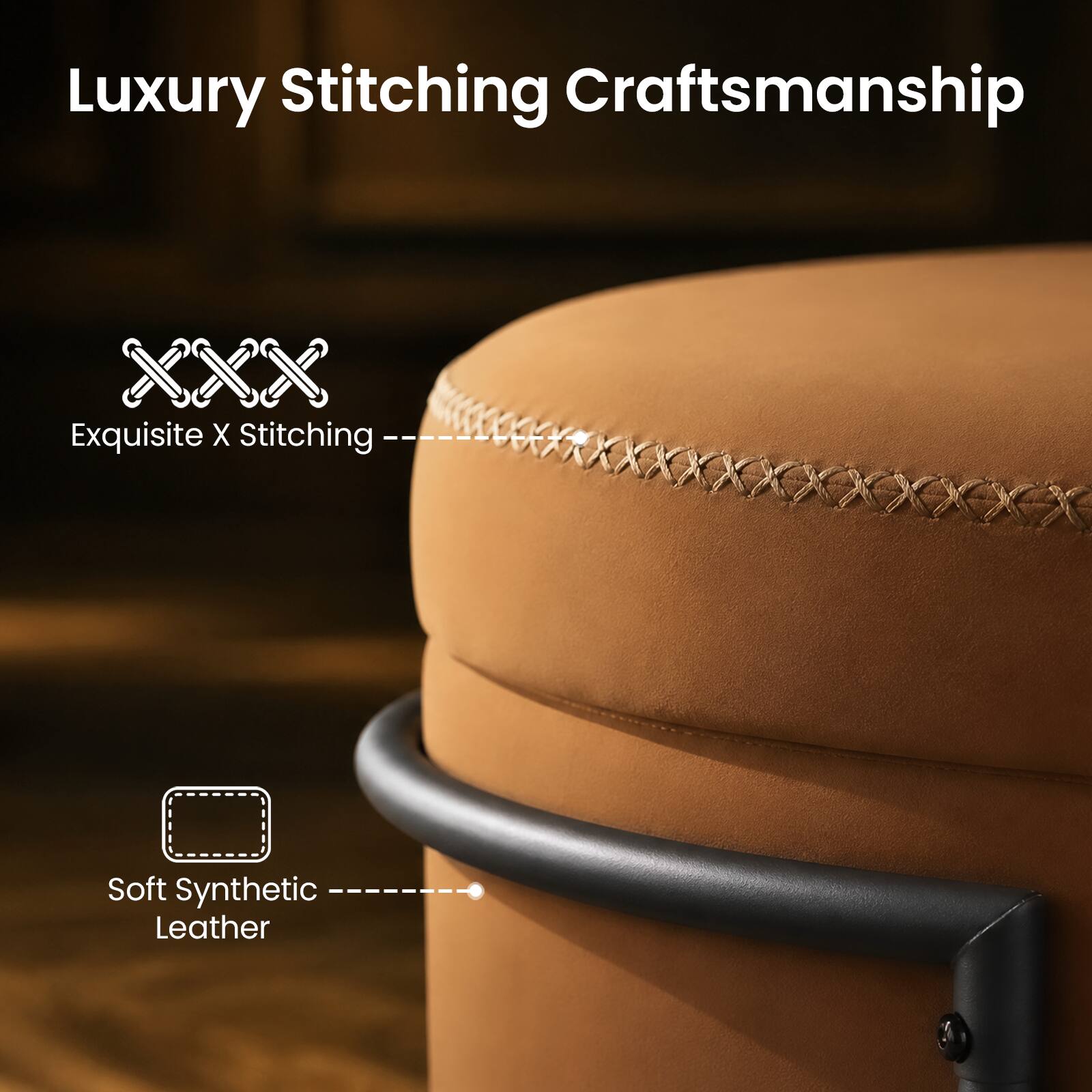 Luxury Stitching Craftsmanship

Exquisite X Stitching

Soft Synthetic Leather