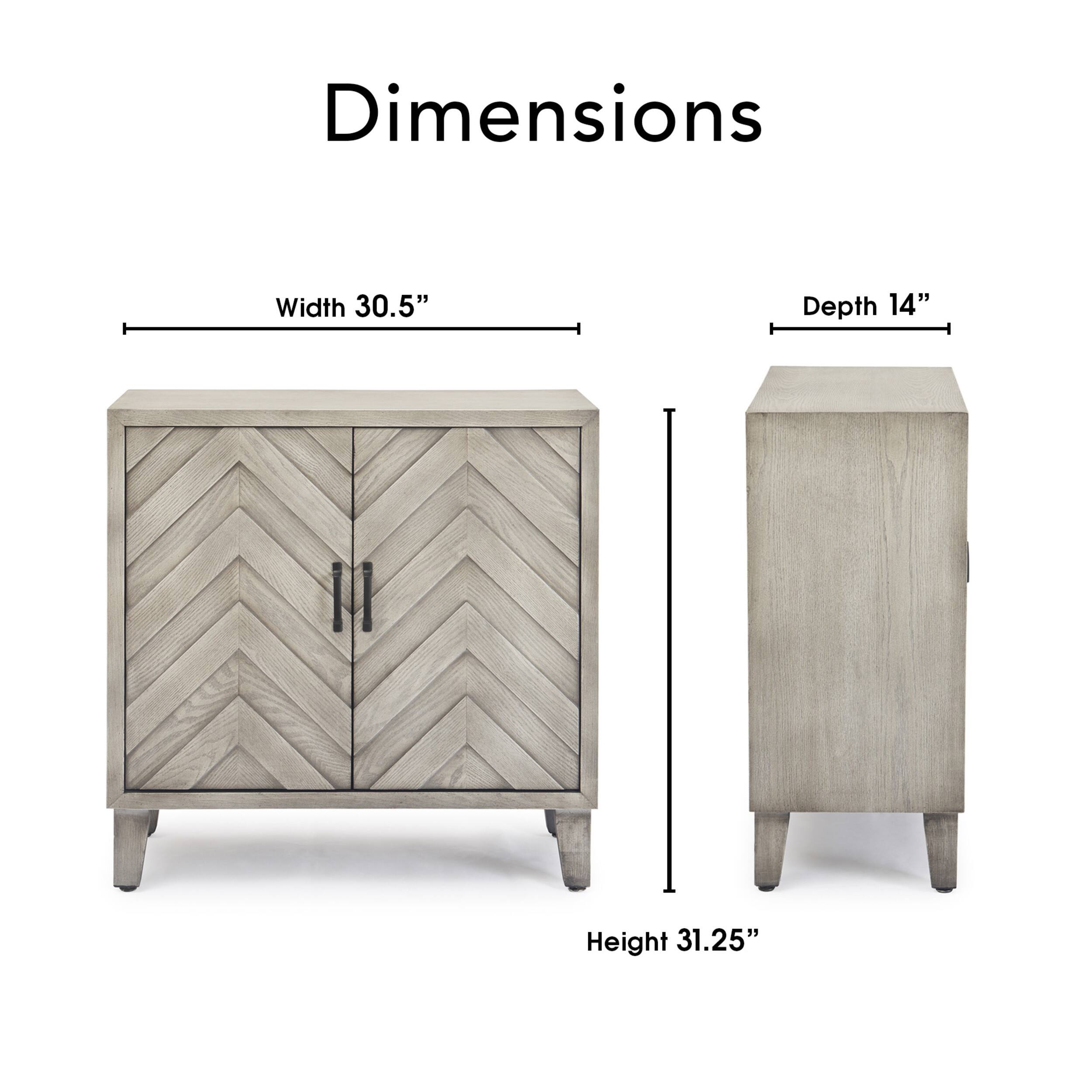 Left. Finch - Friedman Bar 2-Door Cabinet with Wine Storage - Gray.