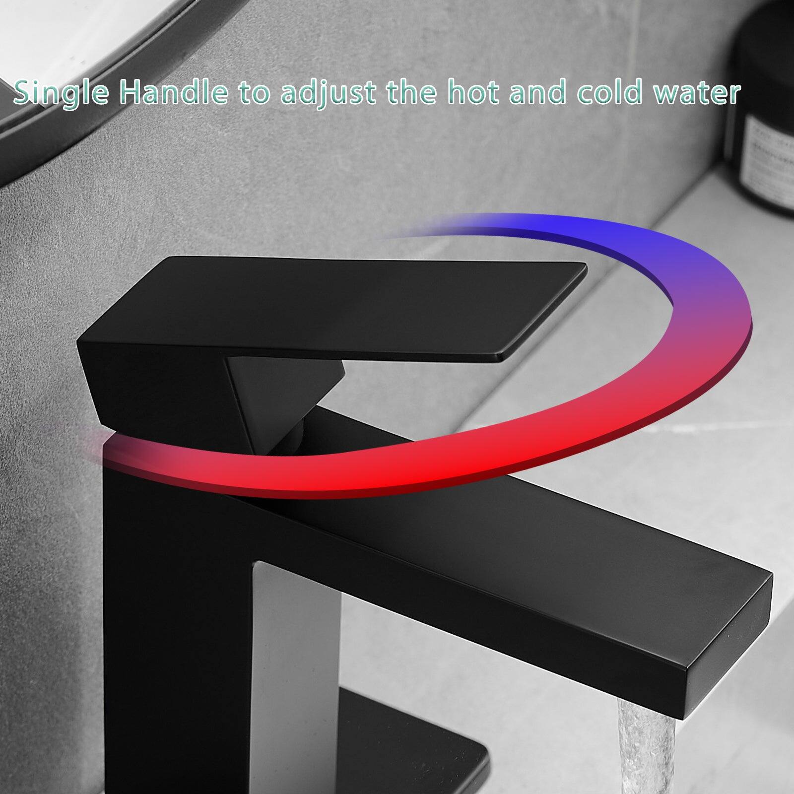 Single Handle to adjust the hot and cold water