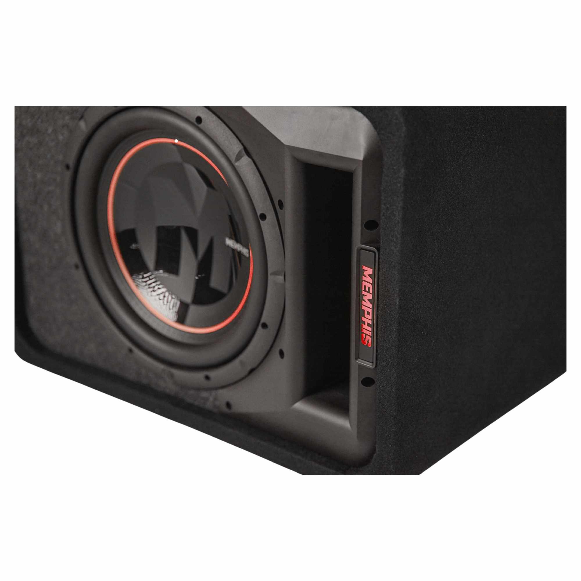 Back. Memphis Car Audio - Memphis Audio PRXE12SFT - PRX Single 12" Loaded 1 OR 2 Ohm Enclosure with RGB LEDs - Black/Gray.