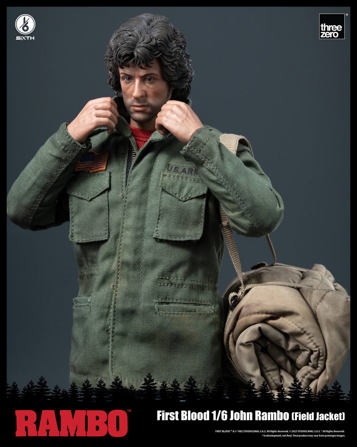SIXTH three zero U.S. AR First Blood 1/6 John Rambo (Field Jacket)  
RAMBO  
- STUDIOCANAL LAL - eelopment A ghts heseren - dal - 22 Tmal EMOROCANAL product mN -s LAL dram  
A prototype might Rasanad images