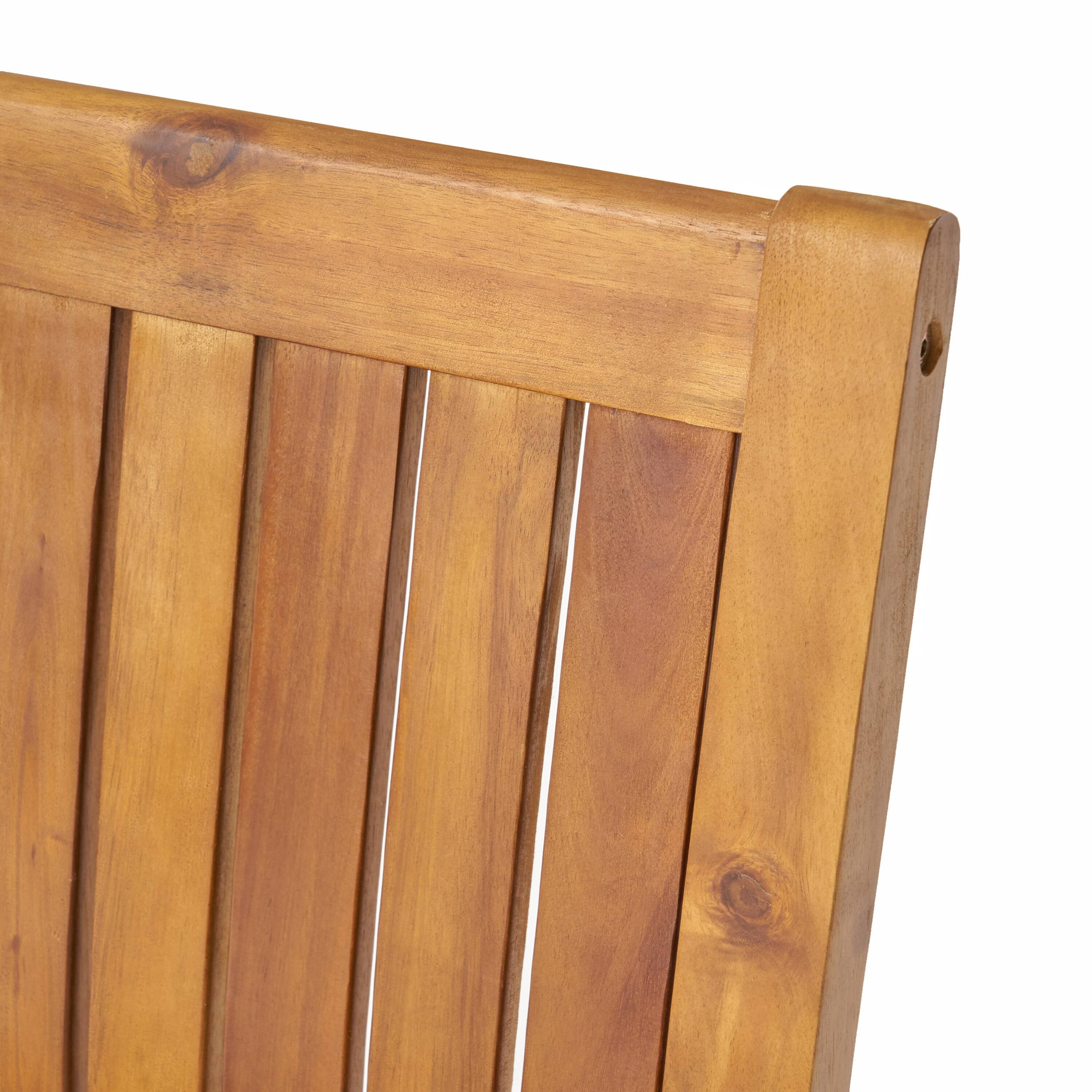 Alt View 9. Whisen - Outdoor Dining Chair Set of 2, Acacia Wood Patio Chairs with Slat Design, Weather-Resistant Armchairs for Backyard - Teak.