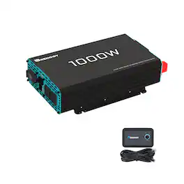 Renogy - 1000W 12V Pure Sine Wave Inverter - Black