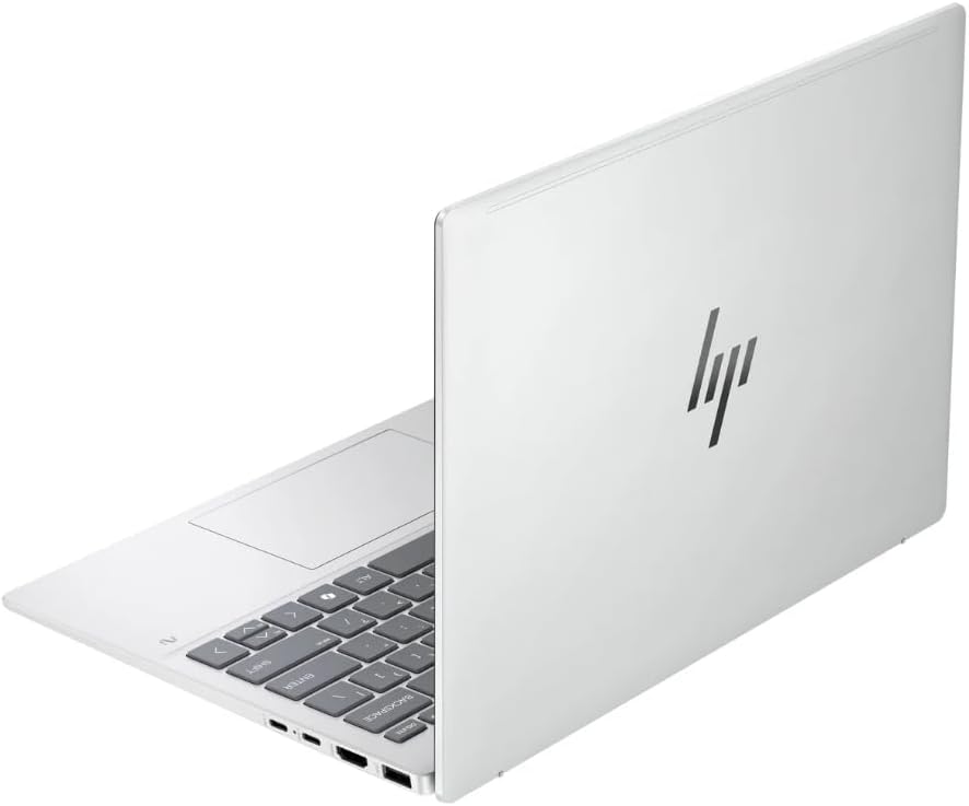 Angle. HP - HP OmniBook 7 Aero Laptop - 13.3" WQXGA - 32GB RAM, 1TB SSD - Windows 11 - Silver.