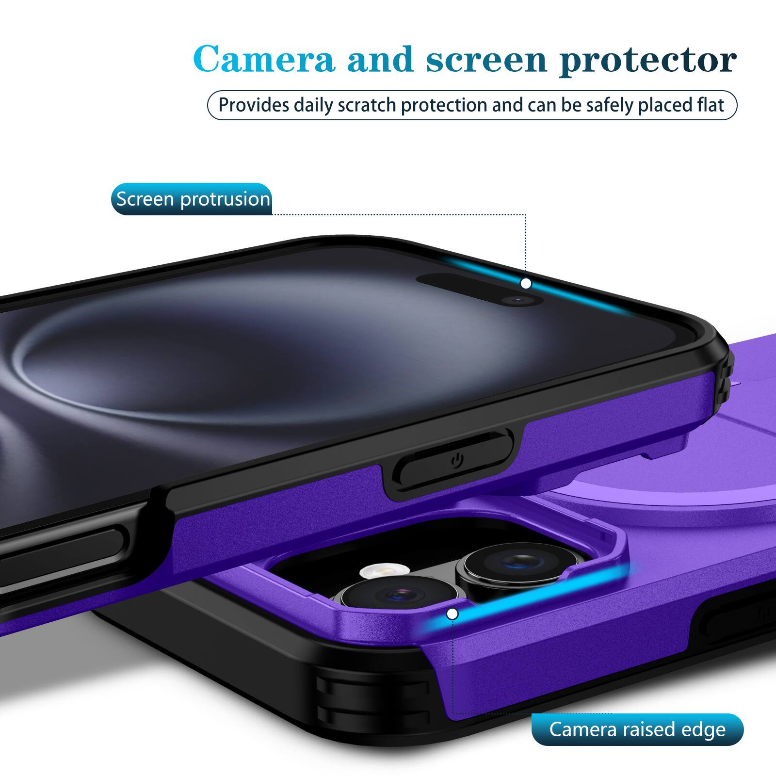 Dteck Magnetic Case for Apple iPhone 16 with Sliding Camera Cover,Qi ...