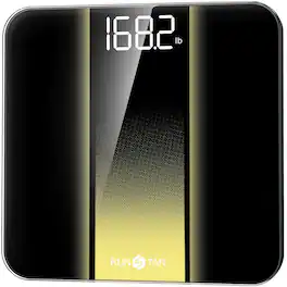 RunStar - Digital Bathroom Scale for Body Weight with High Precision, Clear LED Backlight Display, 400lb - Black