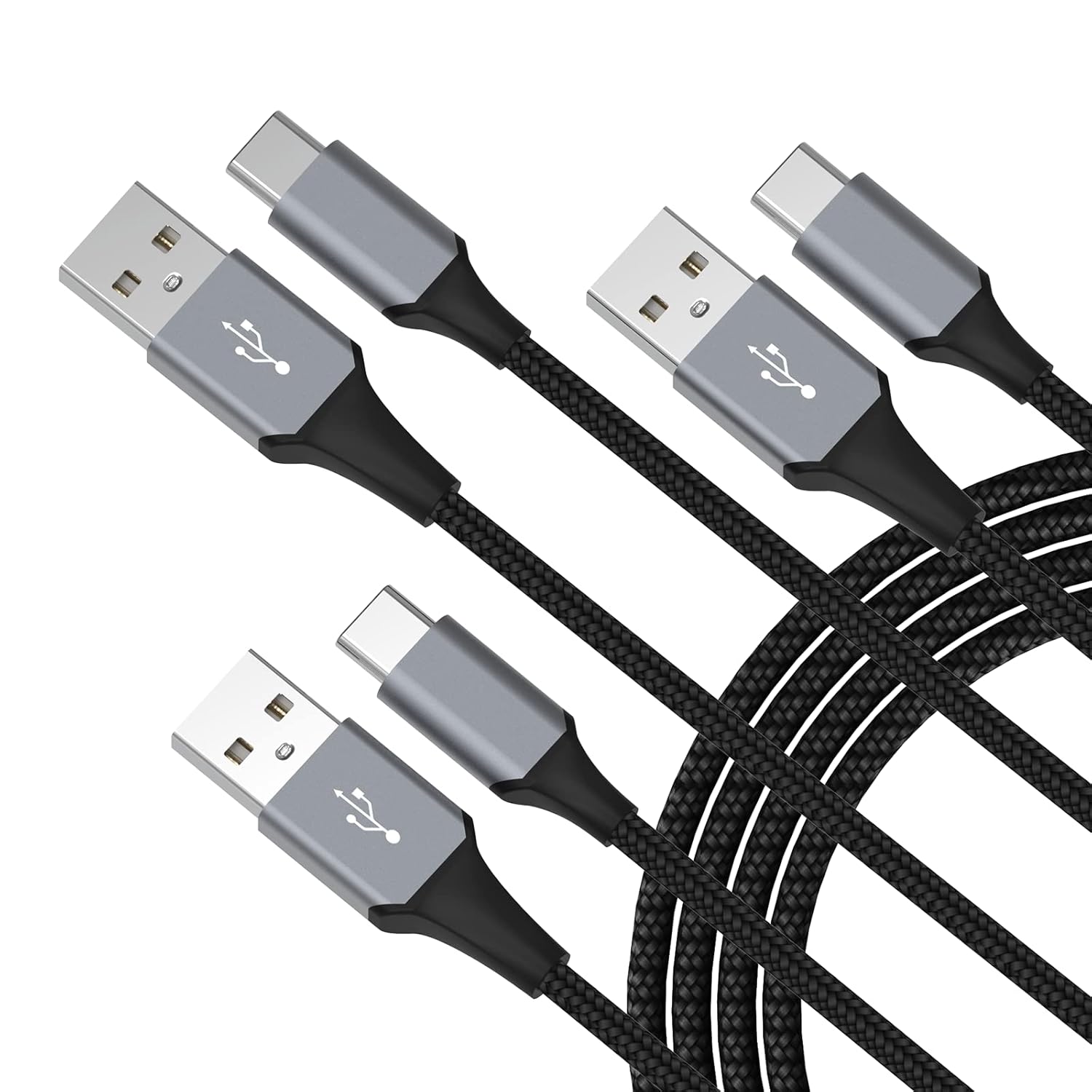 Core Tech - USB-A to USB-C Charging Cables – 3-Pack (3 ft / 6 ft / 6 ft) – Fast Charging – Nylon Braided – Black price history on PriceWatchPro