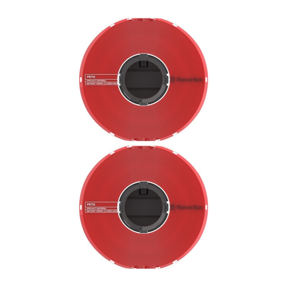 MakerBot - PETG Specialty Filament Spool for Method 3D Printer (Red, 1.65lb, 2-Pk)
