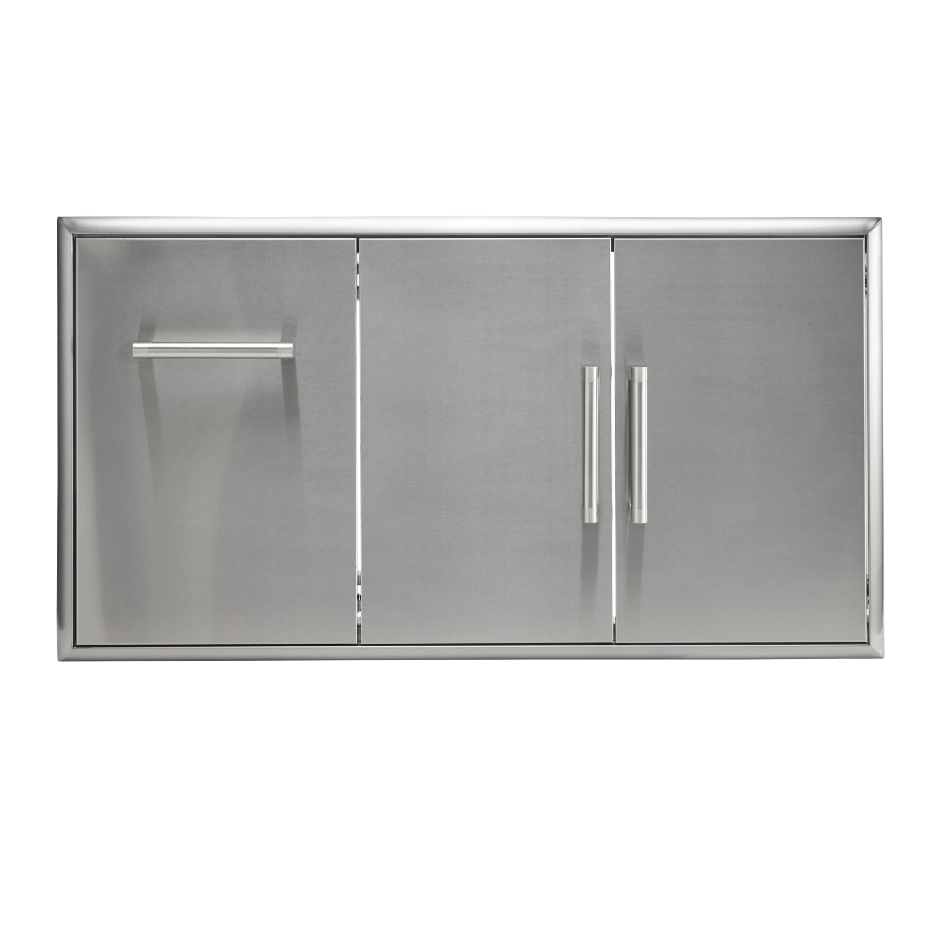 Front Zoom. Coyote Outdoor Living - 45" Double Access Doors With Roll Out Trash - Stainless Steel.