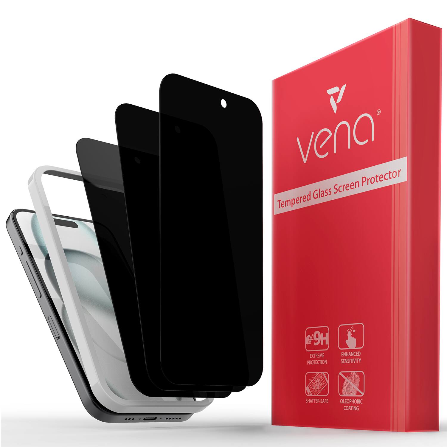 Vena  
Tempered Glass Screen Protector  

9H  
EXTREME PROTECTION  
ENHANCED SENSITIVITY  
SHATTER-SAFE  
OLEOPHOBIC COATING