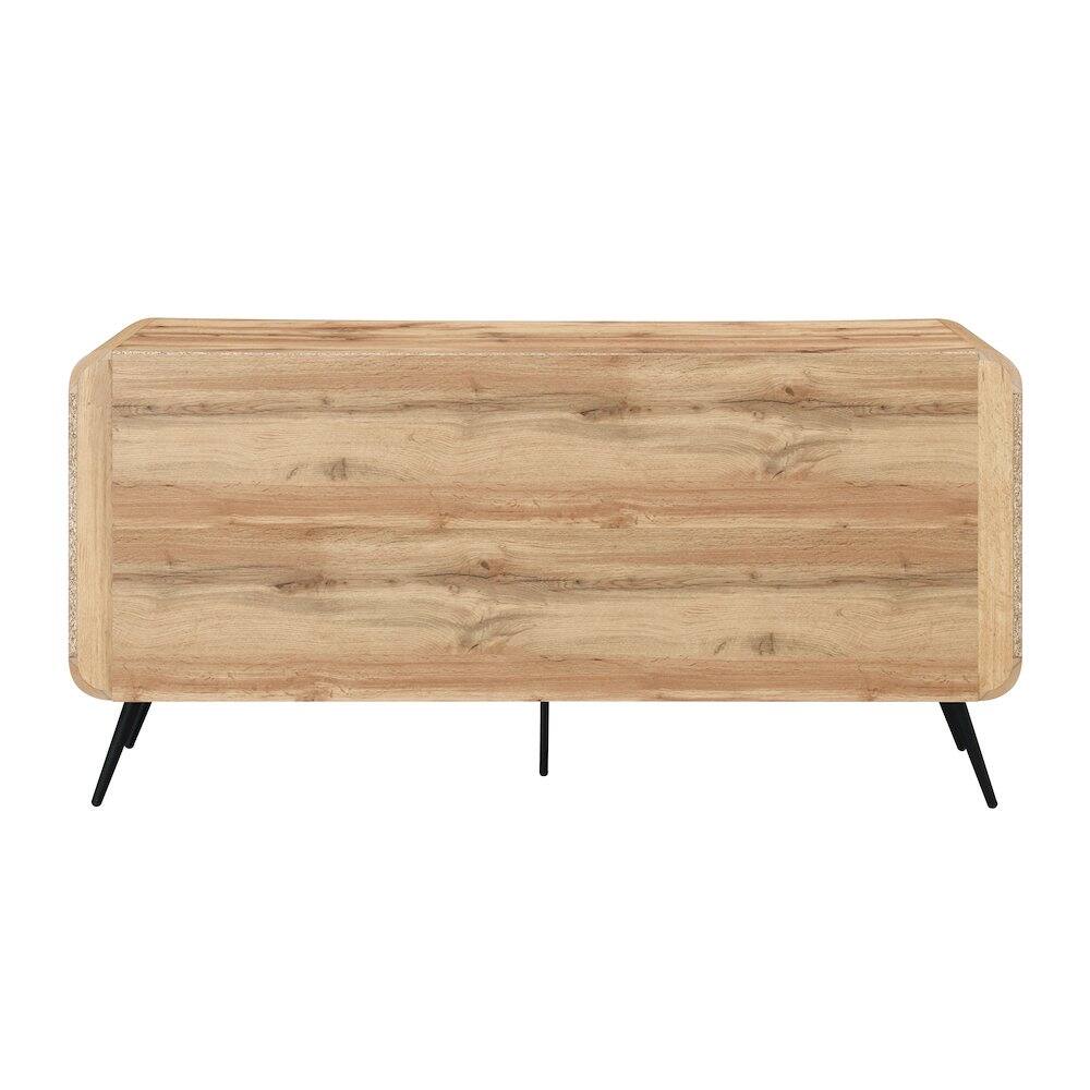 Back. New Classic Furniture - Rowan Wood Sideboard/TV Console in Natural/Beige - Natural.
