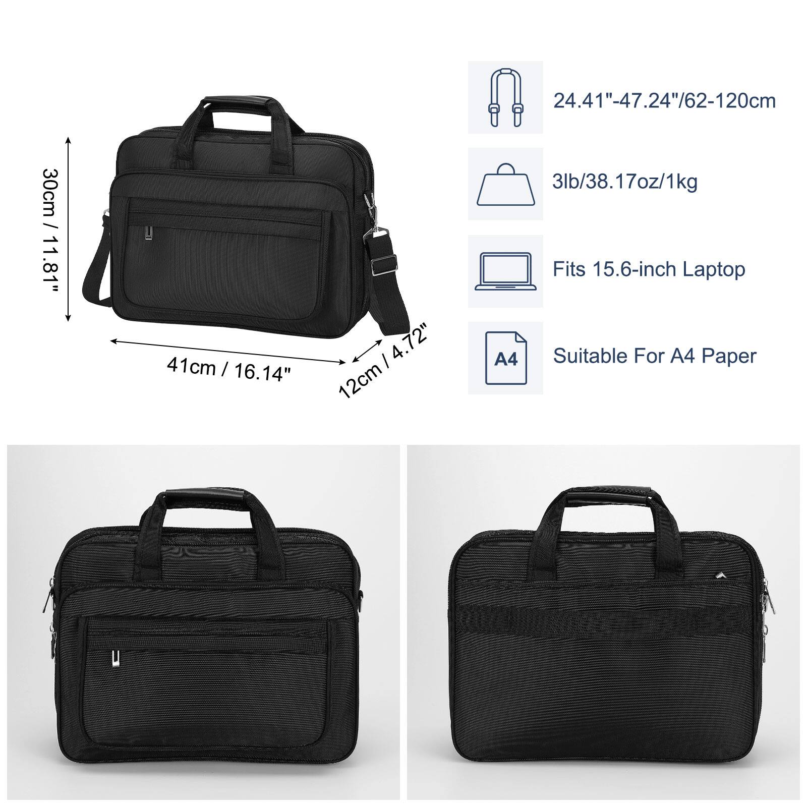- 30cm / 11.81"
- 41cm / 16.14"
- 12cm / 4.72"
- 24.41"-47.24"/62-120cm
- 3lb/38.17oz/1kg
- Fits 15.6-inch Laptop
- Suitable For A4 Paper