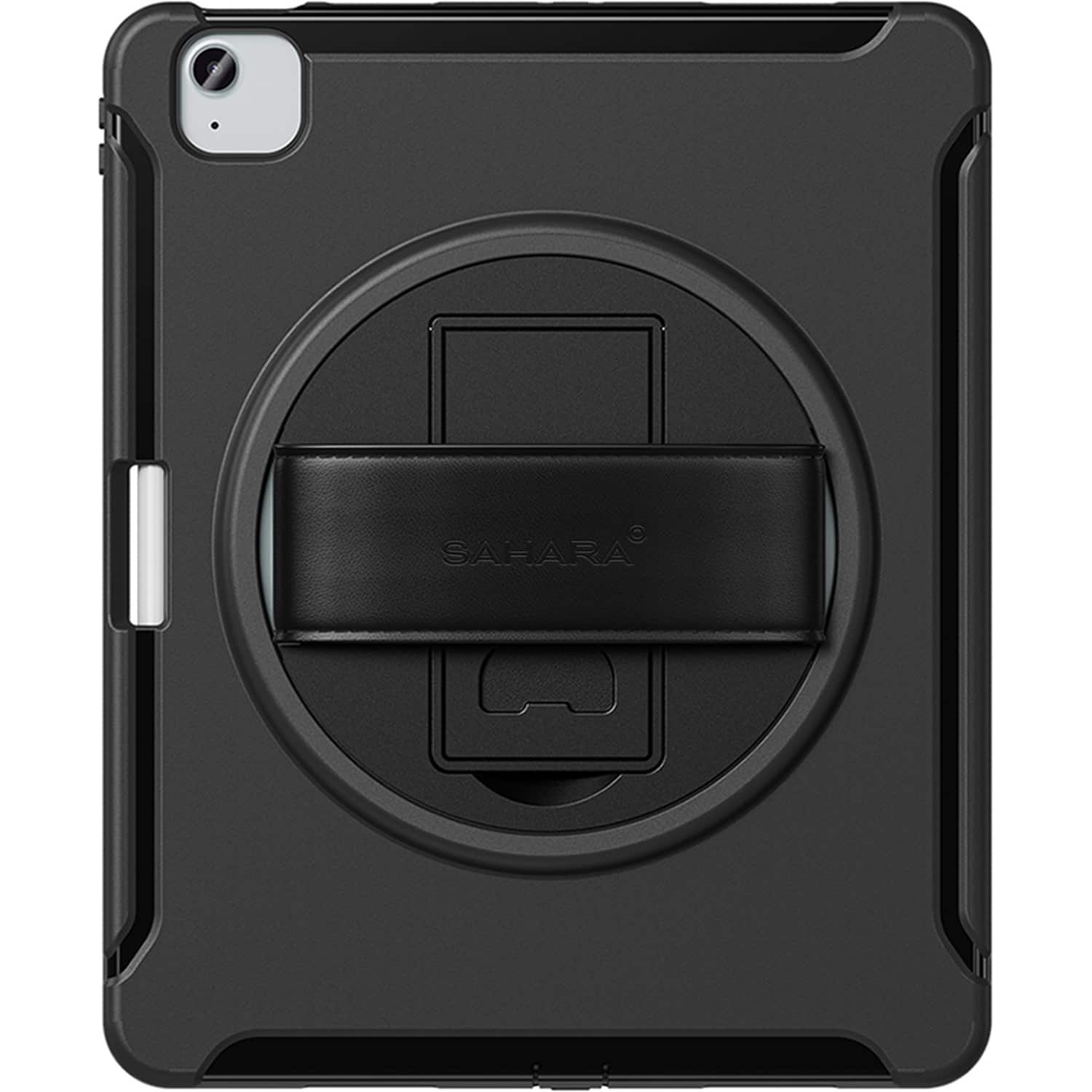 Front. SaharaCase - Raider Series Heavy-Duty Case with Hand Strap for Apple iPad Air 11" M3/M2 - Scorpion Black.