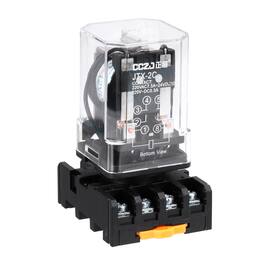 Unique Bargains - DPDT Electromagnetic Power Relay, DC 12V Coil 10A, 8 Pin MK2P-I Small Relay with Socket Base, 2NO/2NC JTX-2C - Black