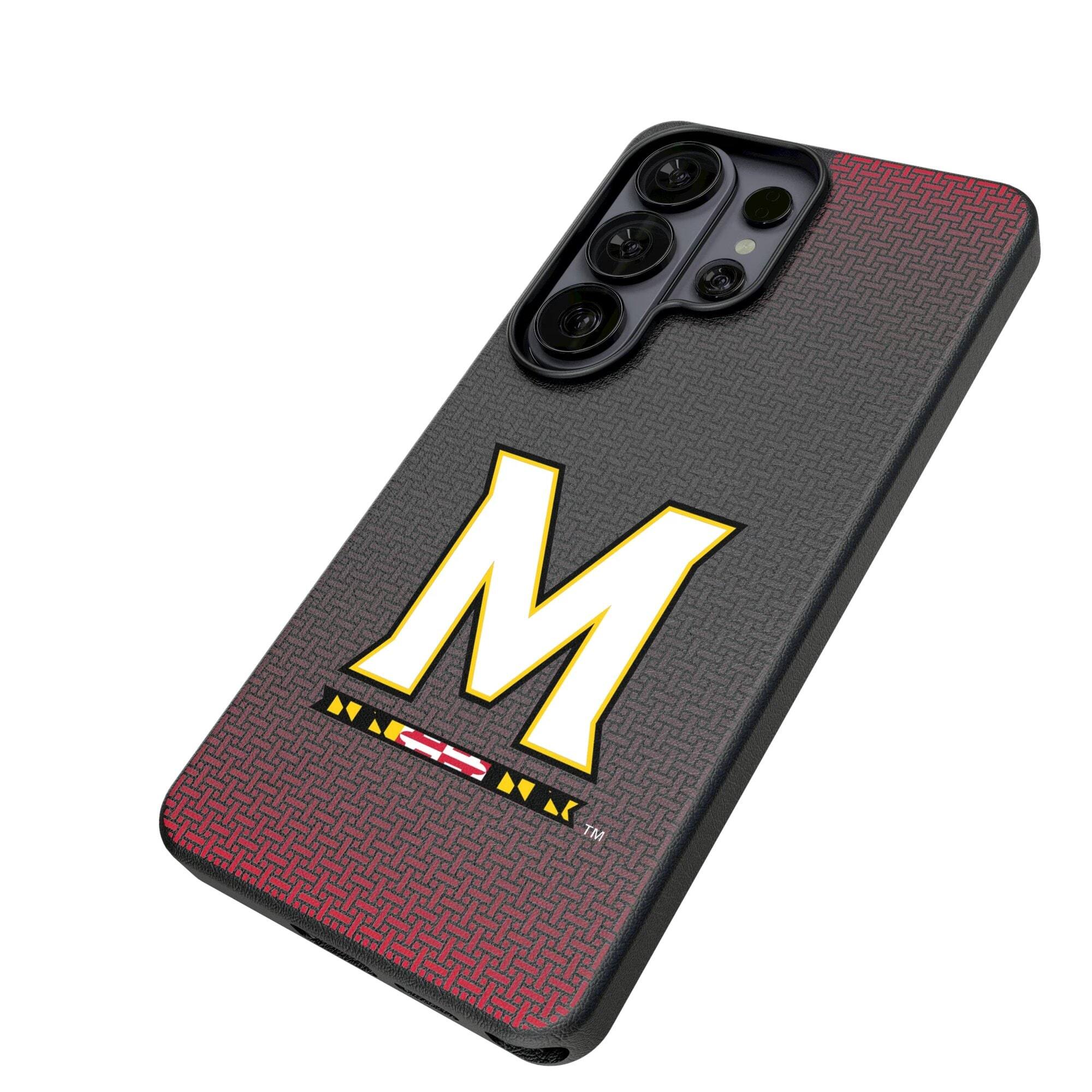 Alt View 1. Keyscaper - Maryland Terrapins Linen Galaxy Magnetic Bump Case - S25 Ultra - Black.