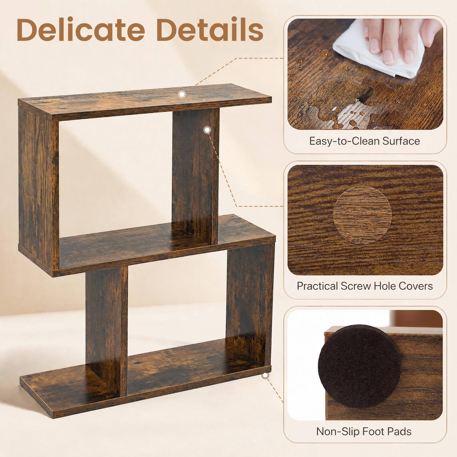 Delicate Details
Easy-to-Clean Surface
Practical Screw Hole Covers
Non-Slip Foot Pads