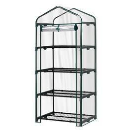 Winado - 4 Tier Mini Greenhouse with PVC Cover & Roll-Up Zipper Door, Portable Waterproof Greenhouse