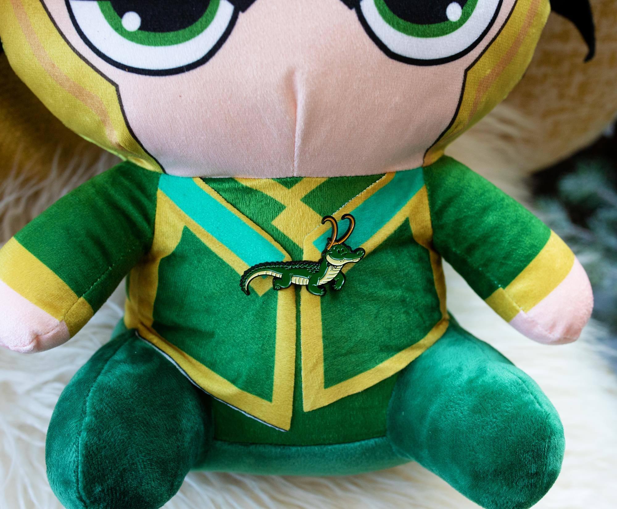 Alt View 3. SalesOne LLC - Marvel Studios Loki Alligator with Crown Collectible Enamel Pin - Green.
