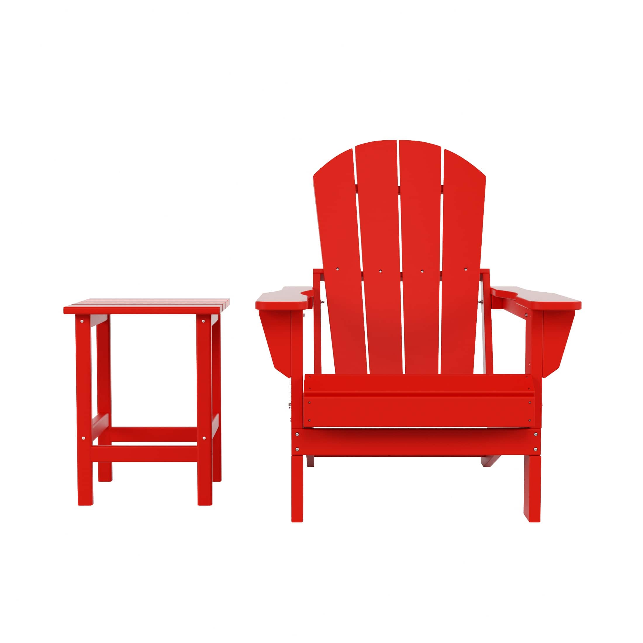 WestinTrends - Malibu 2 piece set outdoor folding Poly Adirondack chair with side table - Red price history on PriceWatchPro