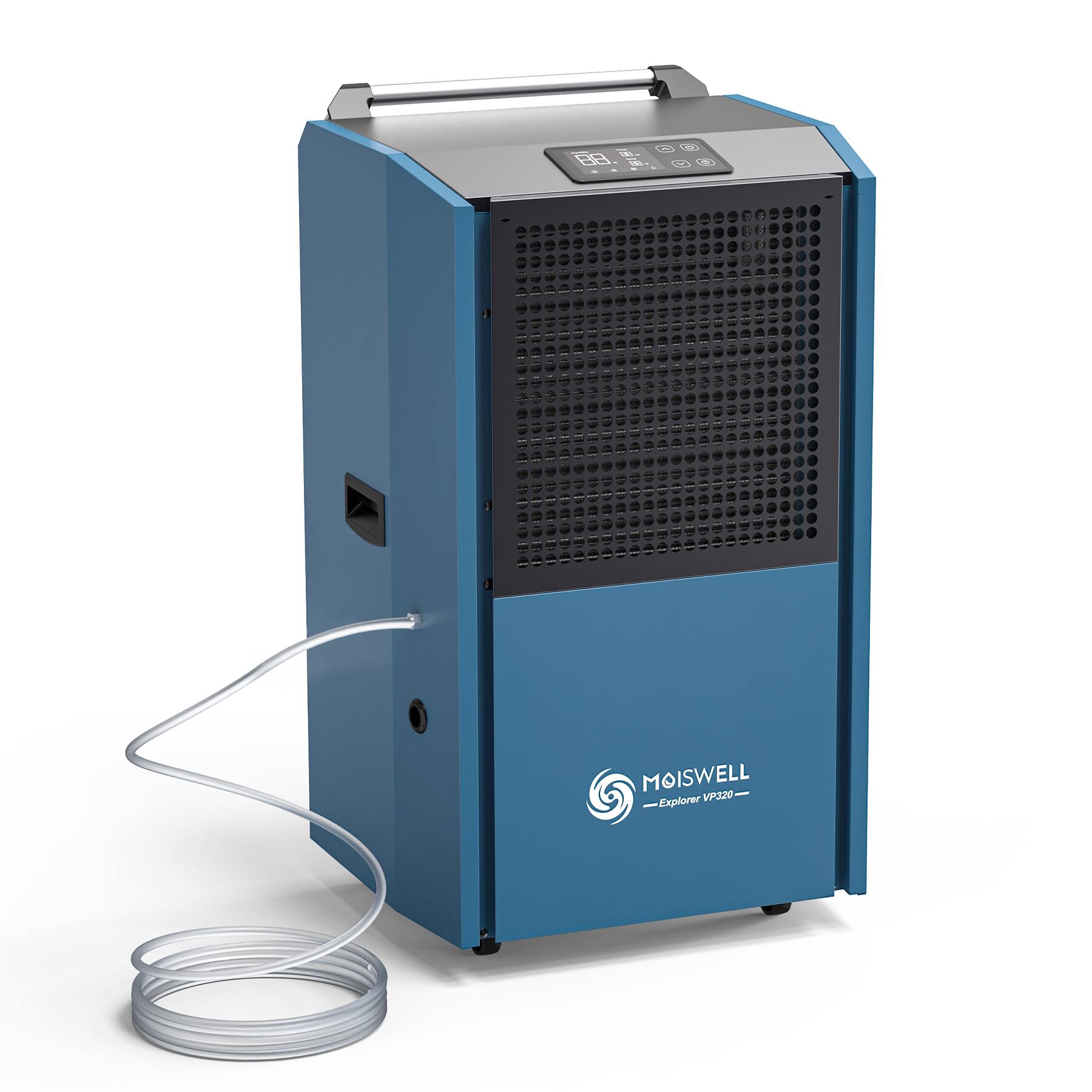 Moiswell - 305 pt. 8,500 sq. ft. Bucketless Commercial Dehumidifier with Pump Auto Defrost for Large Basement Warehouse in Blue