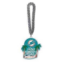 MOJO - Miami Dolphins Slogan Fan Chain Necklace - White