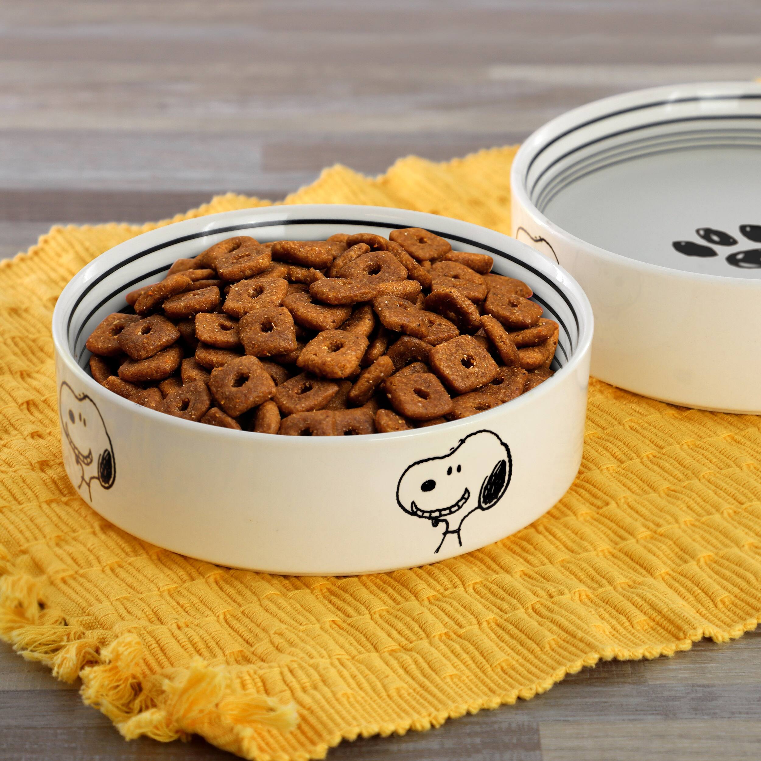 Alt View 2. Peanuts - Peanuts Snoopy Suppertime Favorites 6.5in Stoneware Pet Food Bowl - White and Black.