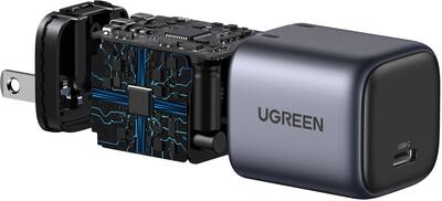 UGREEN Nexode 30W Chargeur USB C Rapide GaN - Compatible IPhone 16, Galaxy S24, Pixel 9 (Gris)