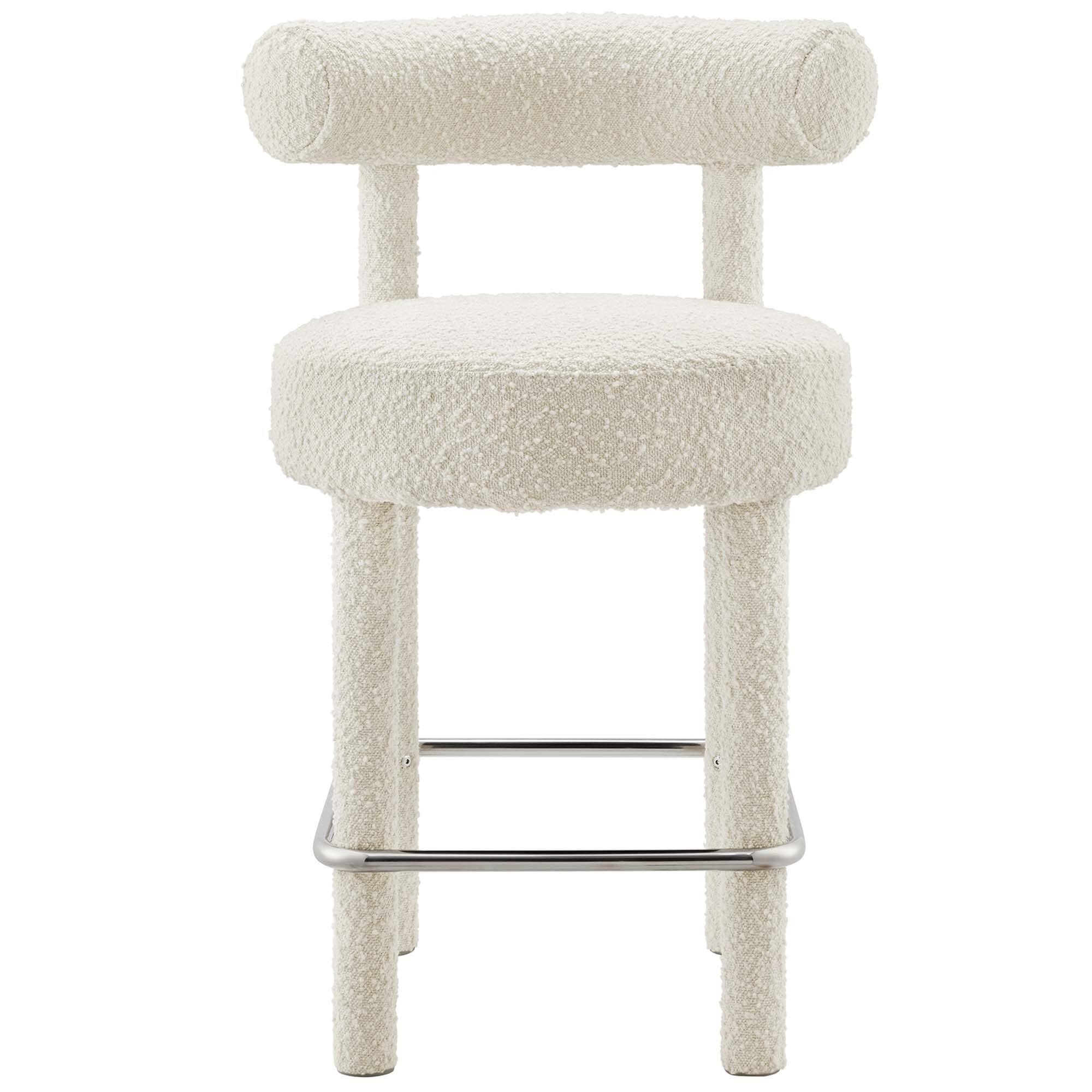 Alt View 2. Modway - Toulouse Boucle Fabric Counter Stool by Modway - Silver.