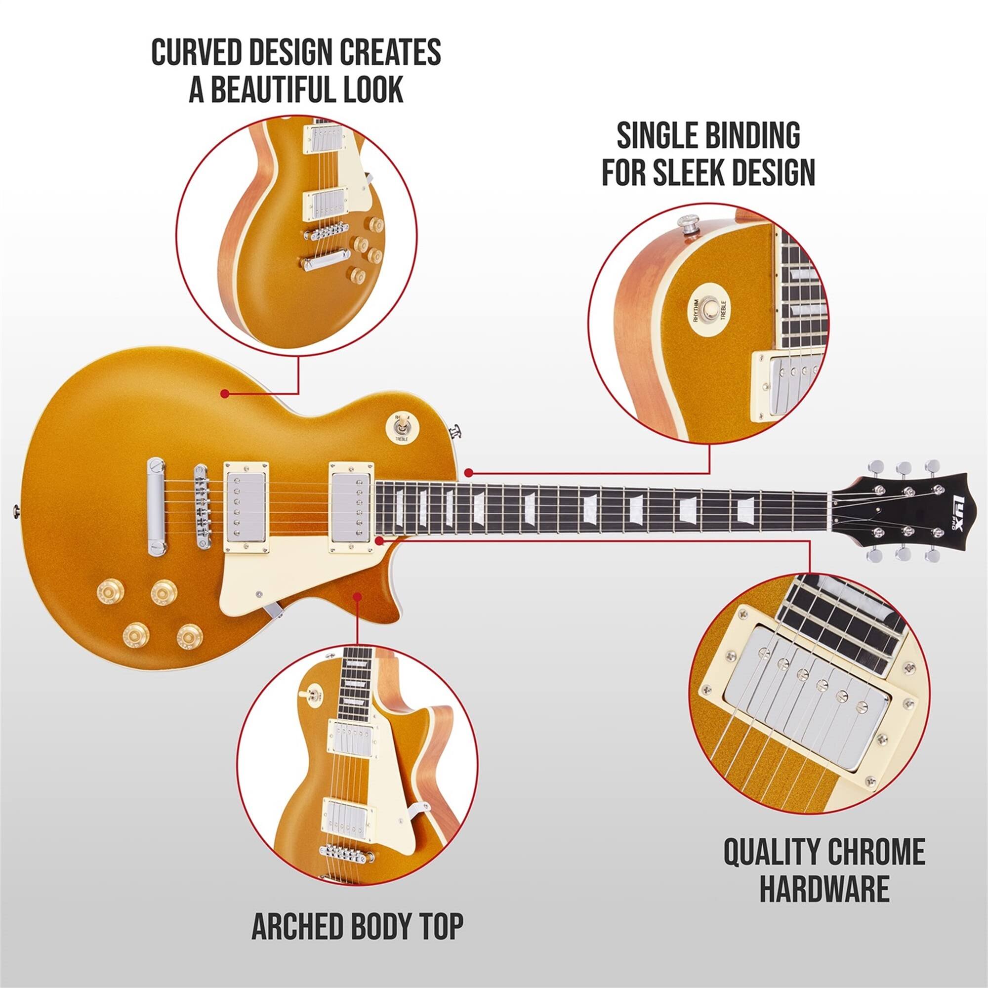 CURVED DESIGN CREATES A BEAUTIFUL LOOK, SINGLE BINDING FOR SLEEK DESIGN, ARCHED BODY TOP, QUALITY CHROME HARDWARE