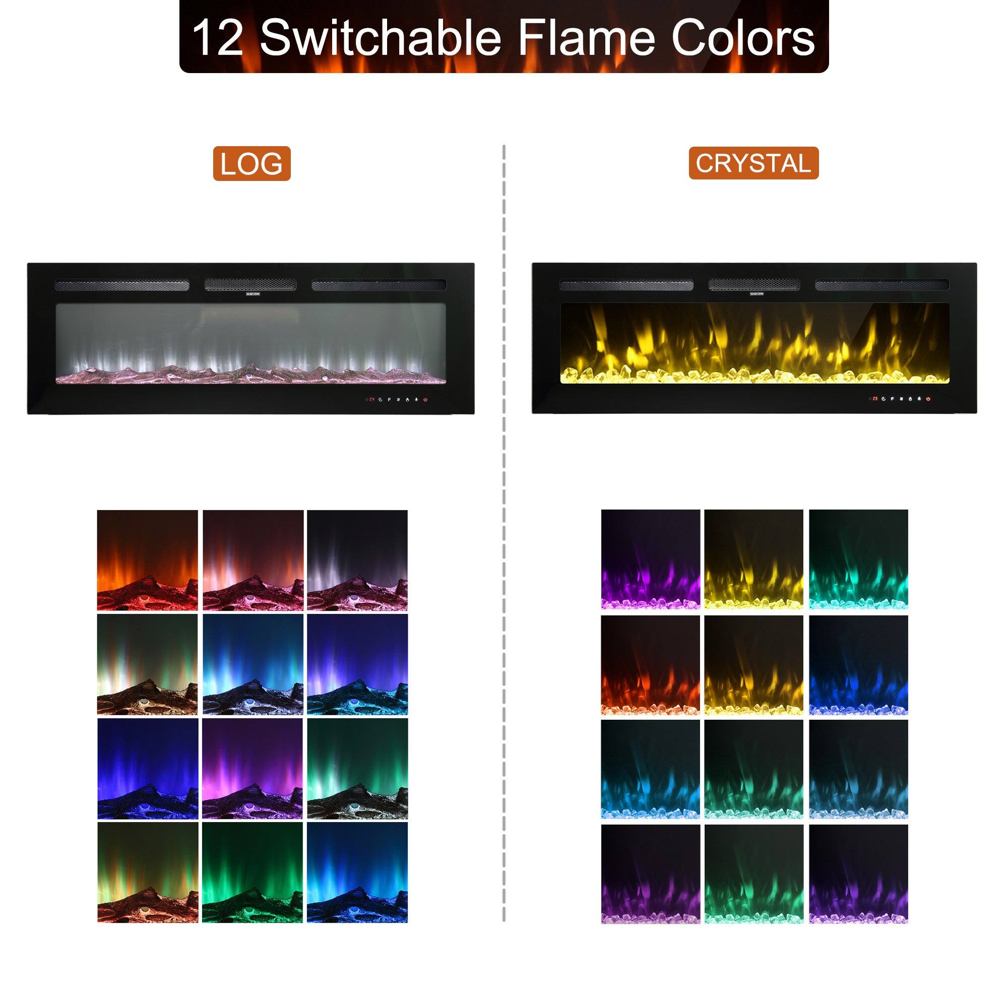 12 Switchable Flame Colors LOG CRYSTAL