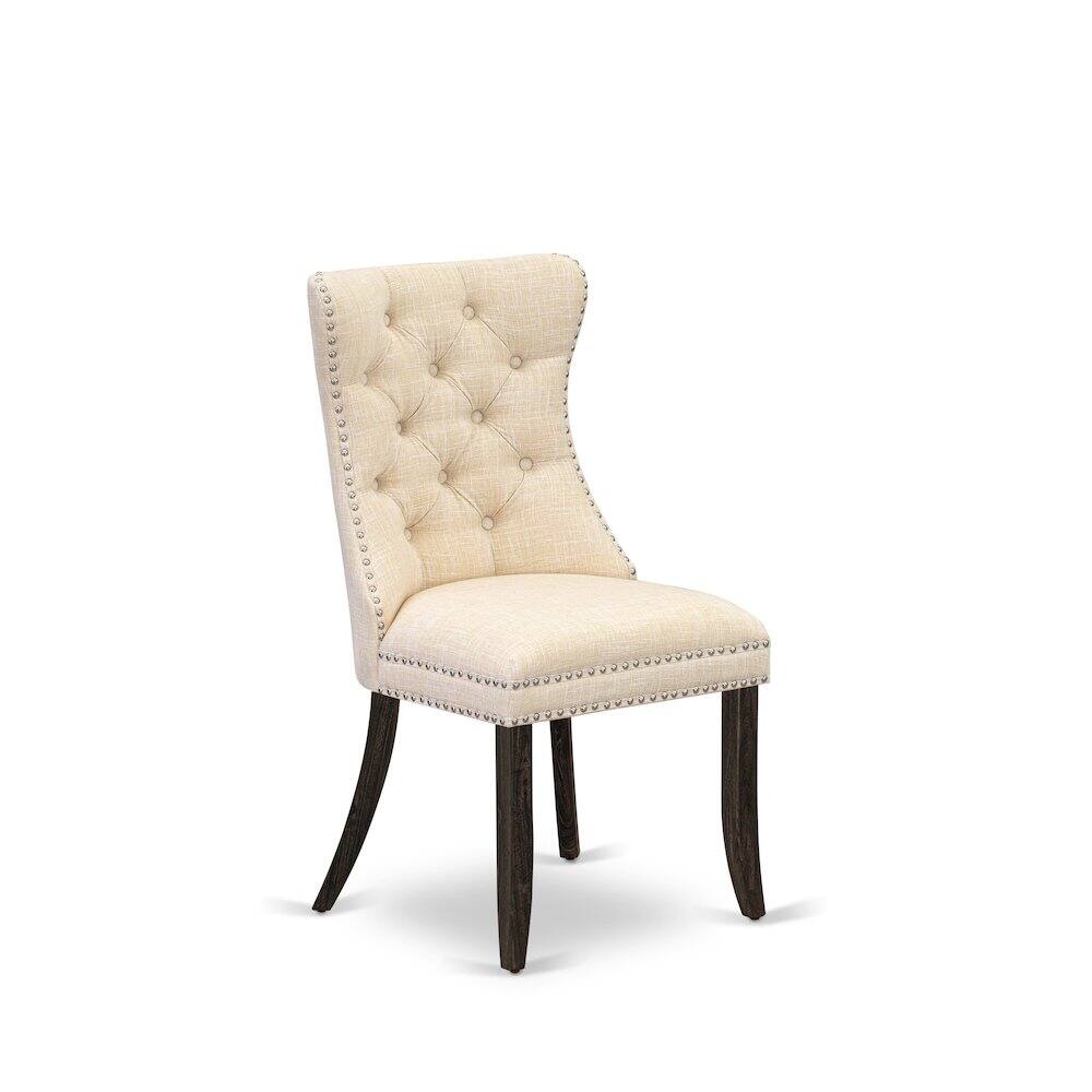 Back. East West Furniture - Parson Kitchen Chairs - Brown.