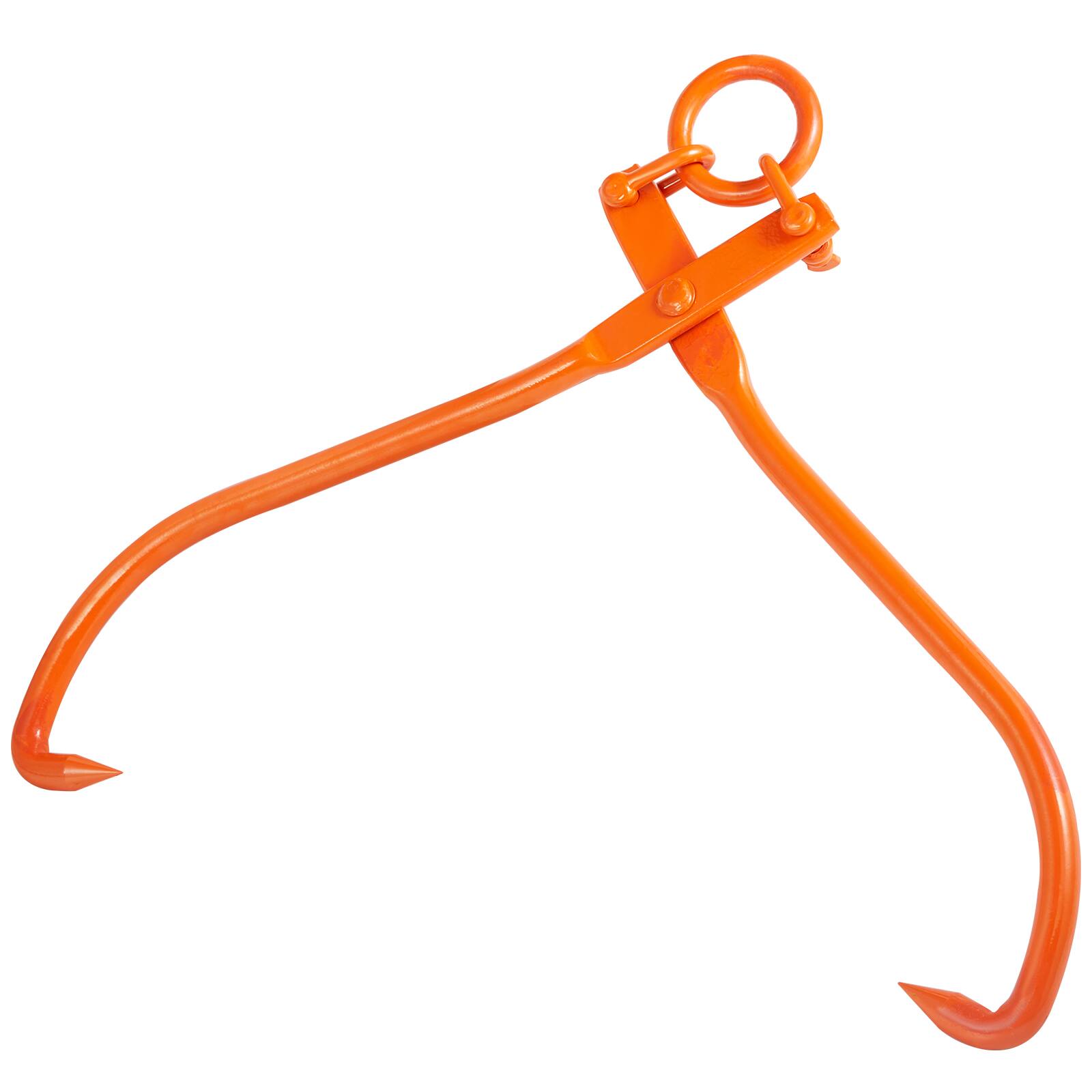 Alt View 5. VEVOR - Log Skidding Tongs, 32 inch 2 Claw Log Lifting Tongs, Heavy Duty Steel Lumber Skidding Tongs - Orange.