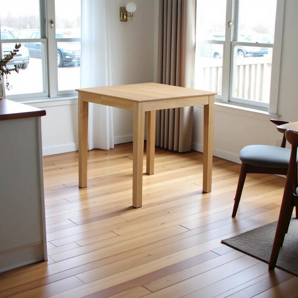 Angle. FurniFact - Elegant Oak Small Dining Table – Solid Wood Kitchen Table for 4 - Oak.