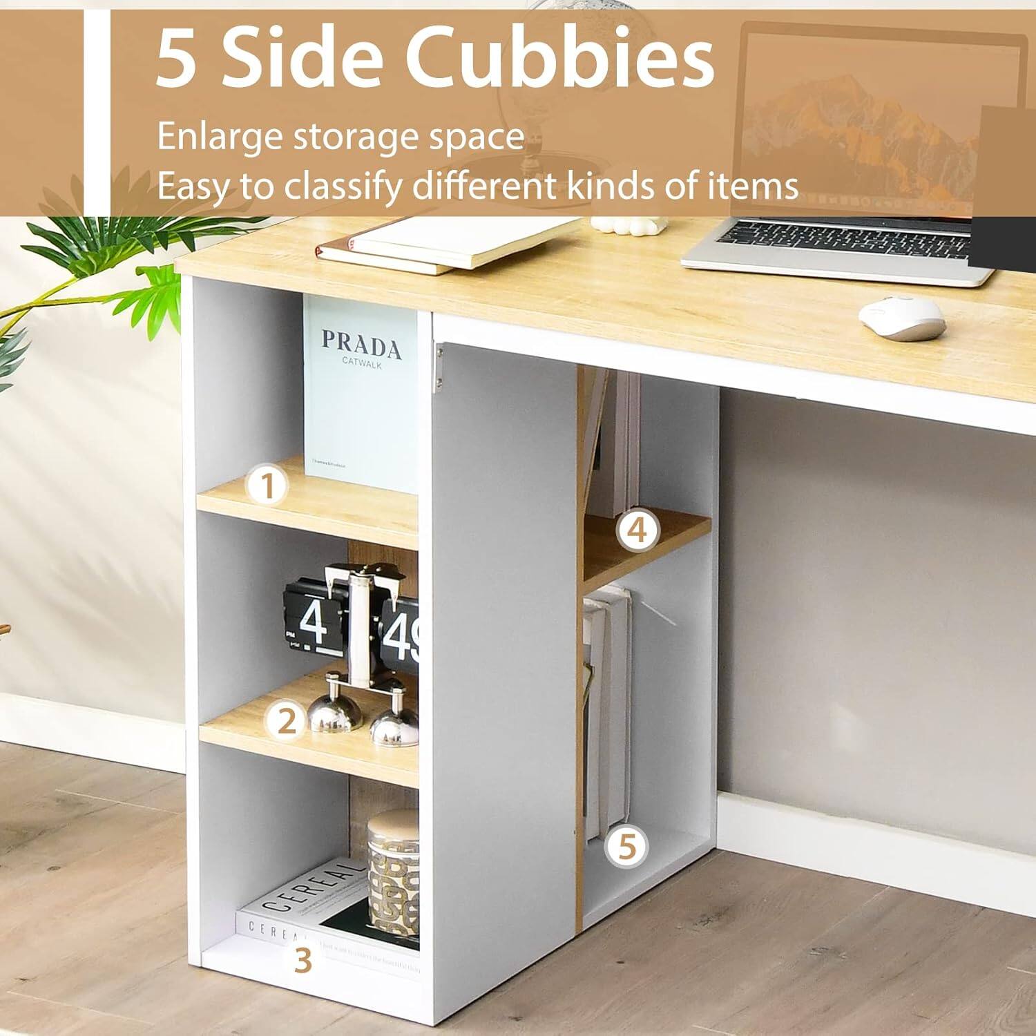 5 Side Cubbies  
Enlarge storage space  
Easy to classify different kinds of items  

1. PRADA CATWALK  
2. 4 49  
3. CEREAL  
4.  
5.