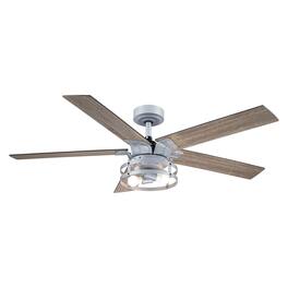 Parrot Uncle - Modern 52" AC Motor Ceiling Fan with Light and Remote - Silver