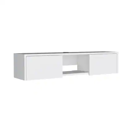 Front. TuHome - Glen Floating TV Stand White MDF - White.